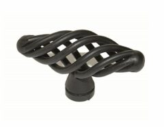 Knop Open Mat Zwart 51 mm