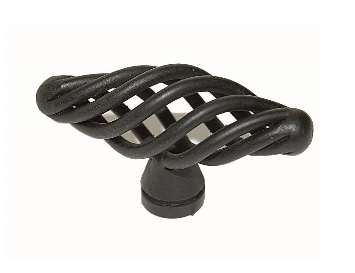 Knop Open Mat Zwart 62 mm