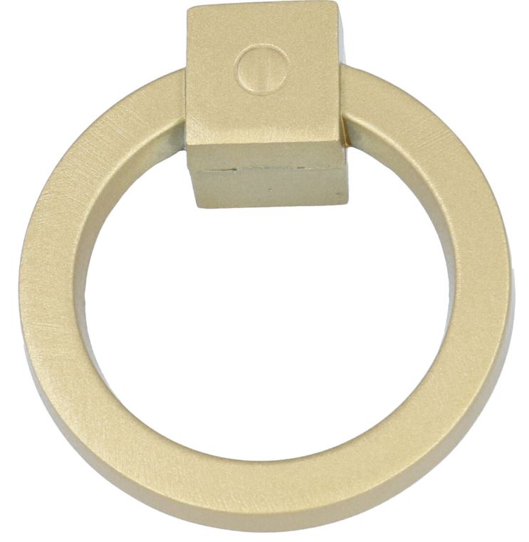 Ringgreep vast 60 mm mat messing