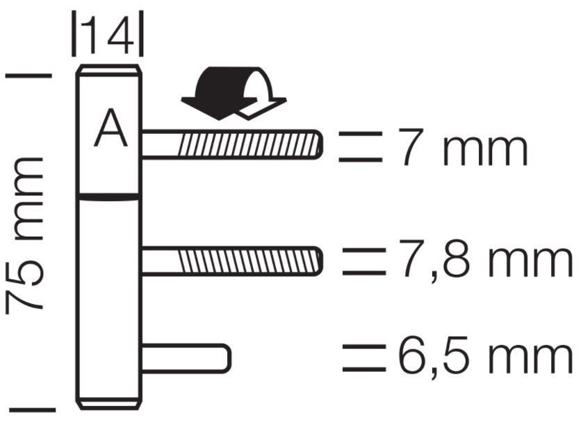 Starx inboorpaumelle voor houten kozijnen vernikkeld 75 x 14 mm zwart