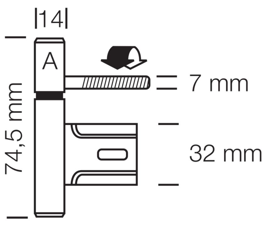 Starx insteekpaumelle voor polynorm kozijn vernikkeld 74.5 x 14 mm