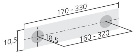 Greep DELTA 320 mm nikkel mat