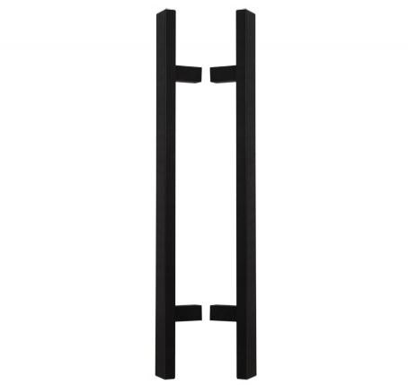 Set Deurgrepen Rechthoek 300 mm Aluminium Zwart geborsteld