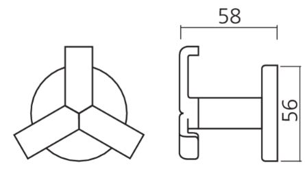 Kapstokhaak Draaibaar Onderbouw Kunststof Wit