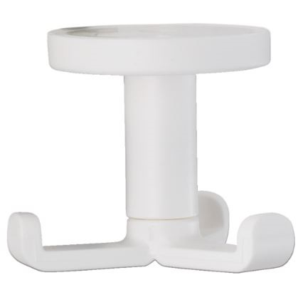 Kapstokhaak Draaibaar Onderbouw Kunststof Wit