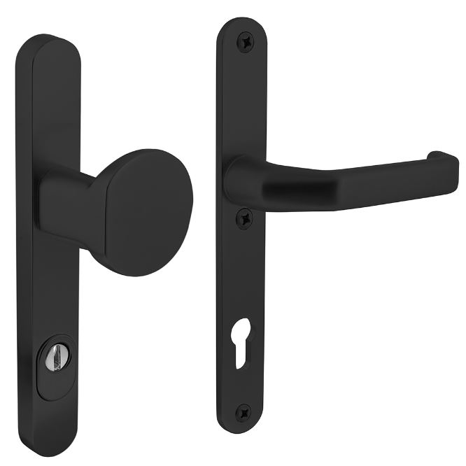 Veiligheid Smalschilden geveerd greep/kruk met kerntrek beveiliging SKG*** PC92 Aluminium Zwart