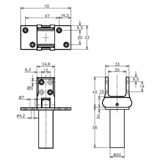 Deurveerscharnier HAWGOOD 4500-E kunststof zwart 25-30 mm
