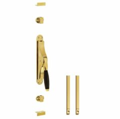 Set pomp-espagnolet Ton 400 inclusief stangenset 2x 1250mm messing ongelakt/ebbenhout