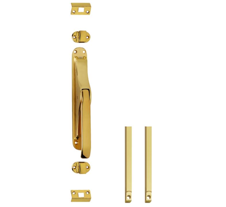 Set pomp-espagnolet inclusief stangenset 2x 1250mm messing gelakt