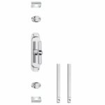 Set kruk-espagnolet T-kruk inclusief stangenset 2x 1250mm verchroomd