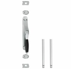 Set pomp-espagnolet Ton 400 inclusief stangenset 2x 1250mm chroom mat/ebbenhout