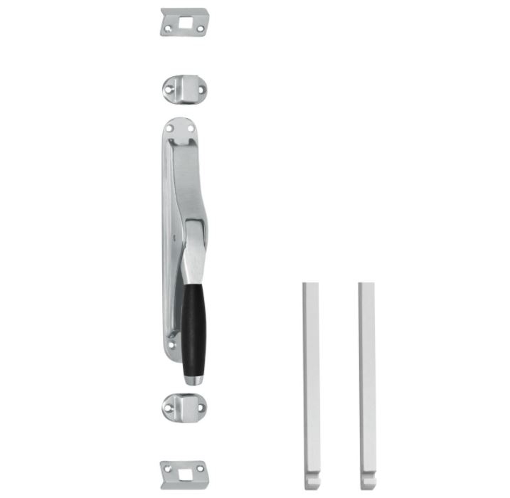 Set pomp-espagnolet Ton 400 inclusief stangenset 2x 1250mm chroom mat/ebbenhout