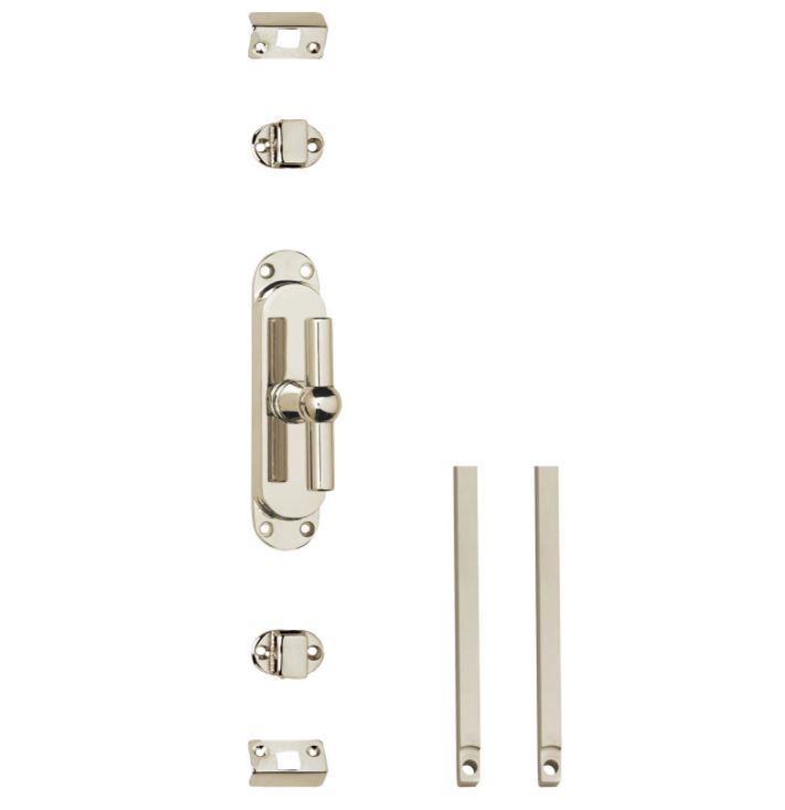 Set kruk-espagnolet T-kruk inclusief stangenset 2x 1250mm vernikkeld