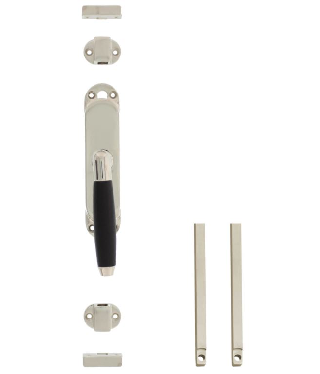 Set kruk-espagnolet rechts Ton 400 inclusief stangenset 2x 1250mm nikkel/ebbenhout