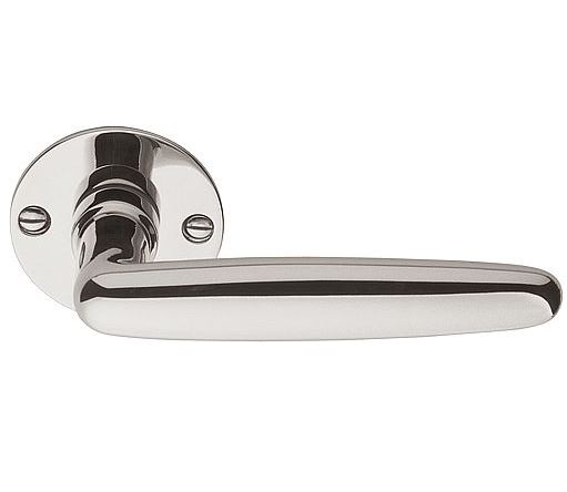 Deurkruk Dudok Model met Ronde Rozet Glans Nikkel