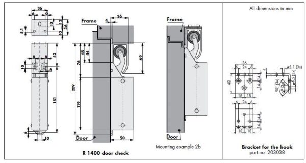 Deuropvanger type 1400 Compleet RVS