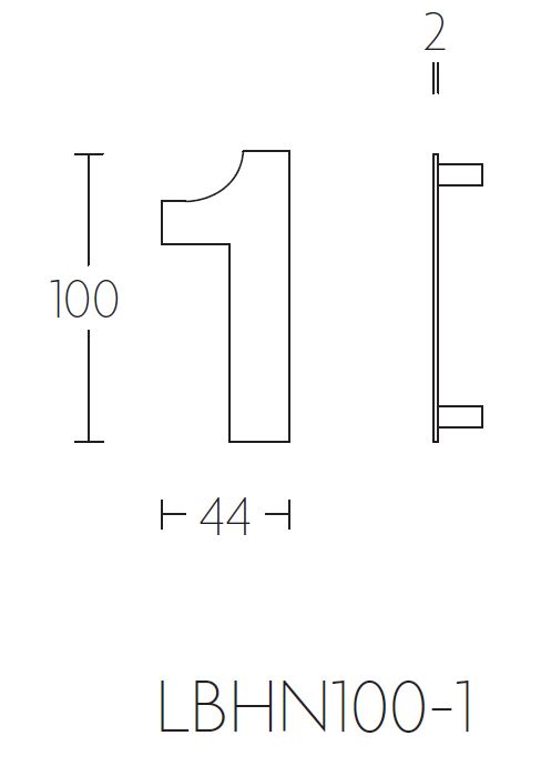 BASICS Huisnummer LBHN100-1 Mat Zwart
