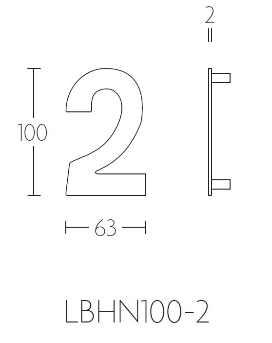 BASICS Huisnummer LBHN100-2 Mat Zwart