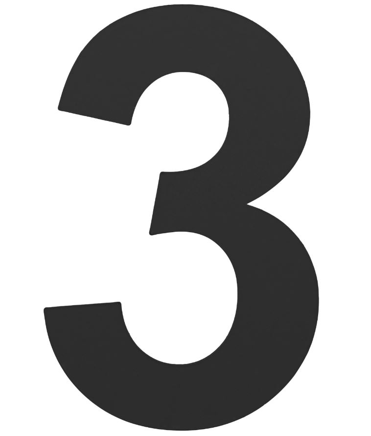 BASICS Huisnummer LBHN100-3 Mat Zwart