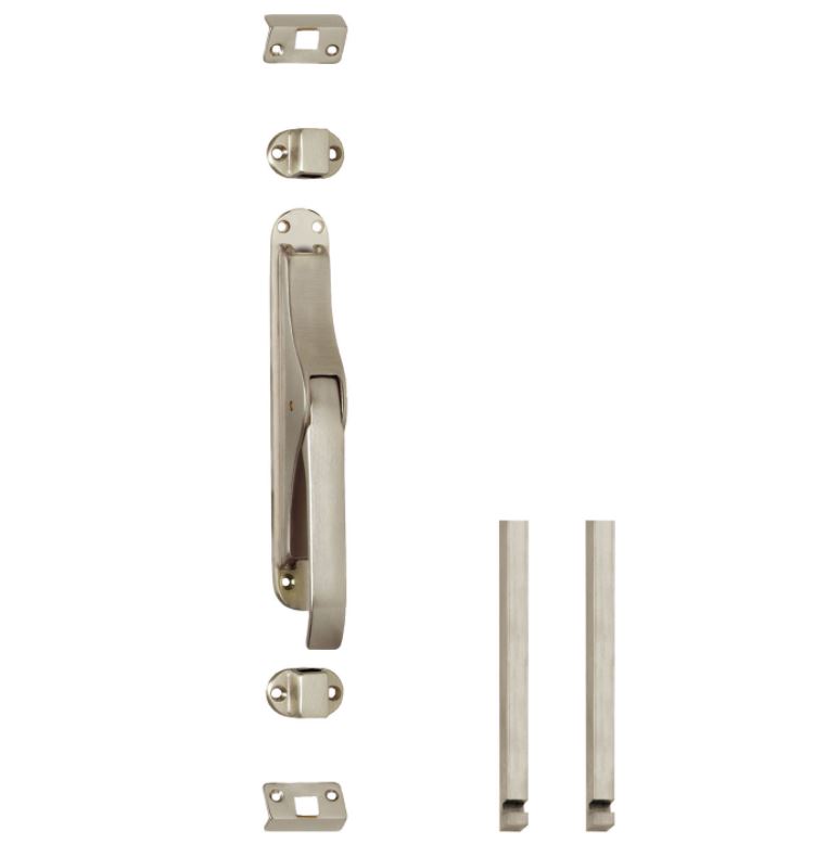 Set pomp-espagnolet inclusief stangenset 2x 1250mm nikkel mat