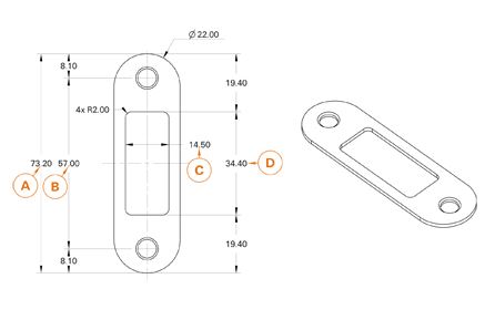 Mauer Sluitplaat 145 Loop en BAD/WC met magneet Ls/Rs Zwart