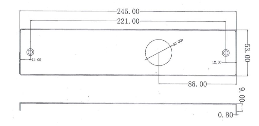 Deurkruk Basis Wig Massief RVS Op Schild Blind