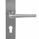 Deurkruk Basis Wig Massief RVS Op Schild PC55