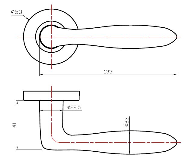 Deurkruk Sigaar model Massief RVS Op Schild SL56