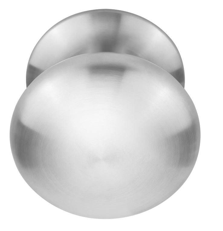 Voordeurknop BASIC LB65V Vast op Rozet RVS