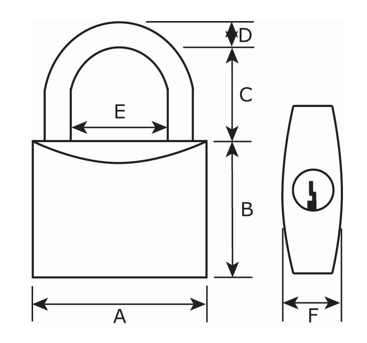 Hangslot Marine RVS beugel 40 mm no. 401