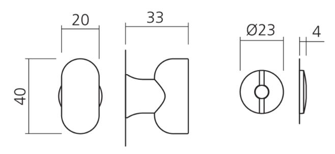 Knop WC-garnituur NUDA PURO Chroom Mat