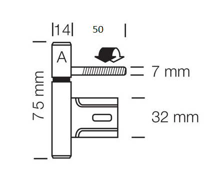 DX Inboorpaumelle voor houten deuren en metalen montagekozijnen staal zwart - Afbeelding 2