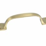 Handgreep op vierkante voet 134 mm Messing Mat Goud