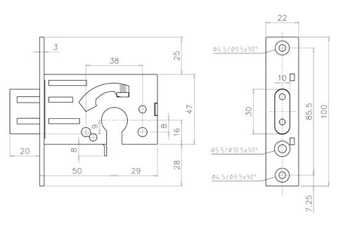 Mauer 9256 Insteek veiligheids nachtslot voor profielcilinder SKG**