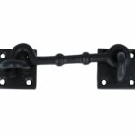 Deurhaak en vanger Klein Rechthoek IJzer Zwart