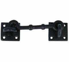 Deurhaak en vanger Klein Rechthoek IJzer Zwart