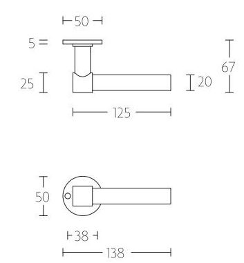 Deurkruk PIET BOON PBL20XL/50 PVD Mat Zwart