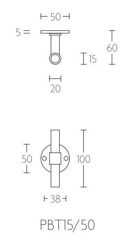 Deurkruk PIET BOON PBT15/50 PVD Mat Zwart