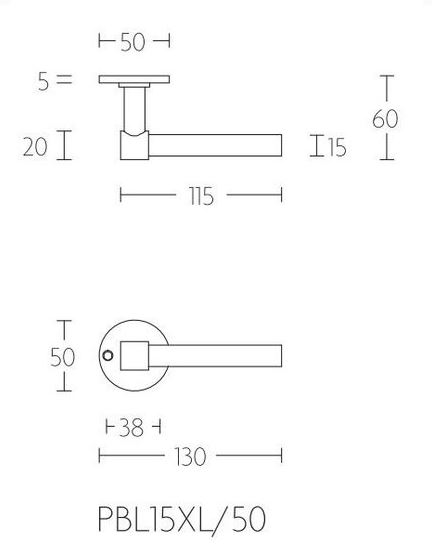 Gatdeel Deurkruk PIET BOON PBL15XL/50 PVD Mat Zwart