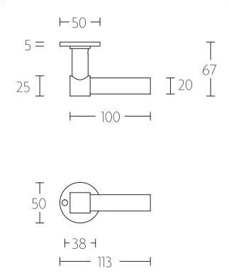 Gatdeel Deurkruk PIET BOON PBL20/50 PVD Mat Zwart