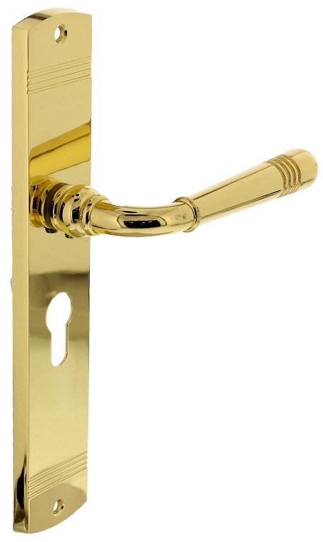 Intersteel Deurkruk Helena op schild PC72 Messing Gelakt