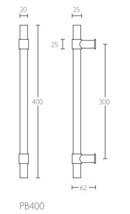 Deurgreep PIET BOON PB400 PS 300 mm PVD Mat Goud