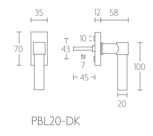 Draaikiepgarnituur PIET BOON PBL20-DK PVD Mat Zwart