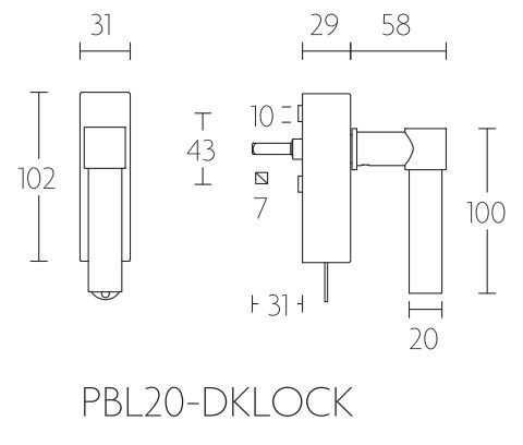 Draaikiepgarnituur PIET BOON PBL20-DKLOCK PVD Mat Goud
