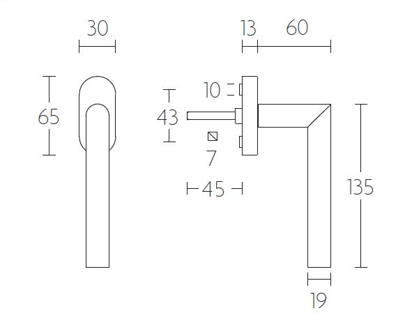 Draaikiepgarnituur BASIC LBII-19DK-O PVD mat goud