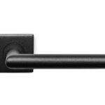 Deurkruk Basis Rond op Vierkant Rozet RVS/Zwart