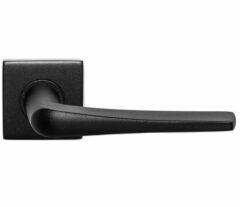 Deurkruk Basis Wig op Vierkant Rozet RVS/Zwart