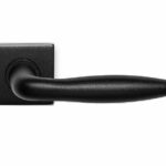 Deurkruk Sigaar op Vierkant Rozet RVS/Zwart