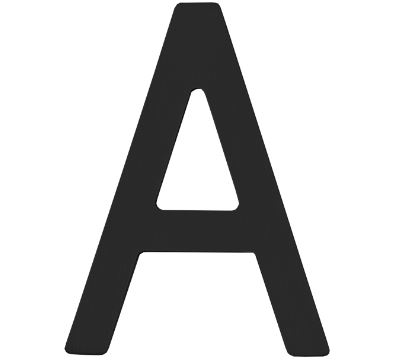 Huisletter A 100 mm rvs zwart