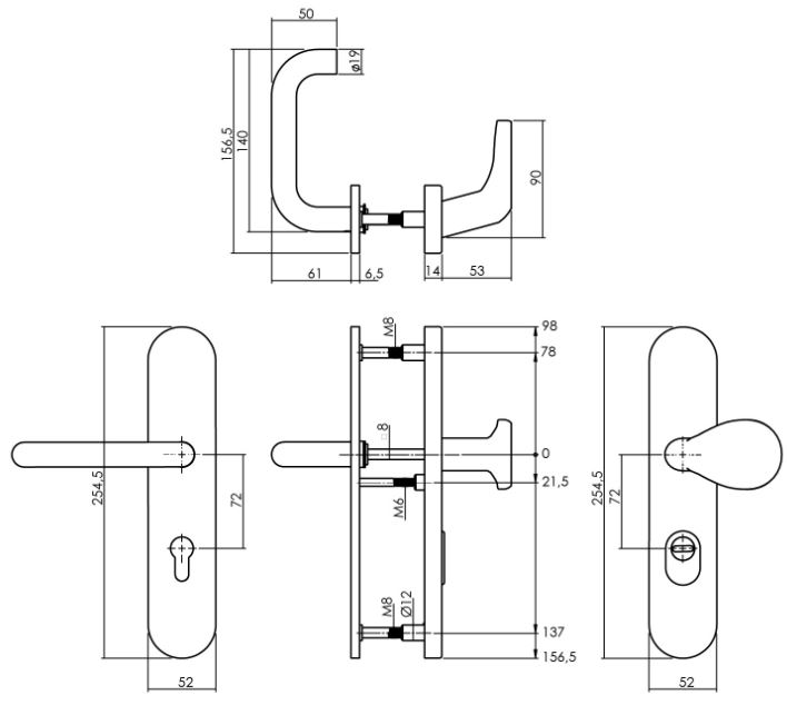 Veiligheidsbeslag met kerntrek beveiliging Greep/kruk SKG*** RVS PC72